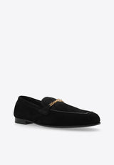 Medusa Chain Suede Loafers