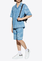 Underwater Print Oversized Denim Shirt