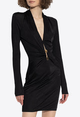 Safety Pin Fitted Mini Dress