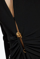 Safety Pin Draped Fitted Bodysuit
