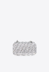 Tory Burch Mini Kira Woven Shoulder Bag Silver 169112 0-040
