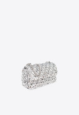 Tory Burch Mini Kira Woven Shoulder Bag Silver 169112 0-040