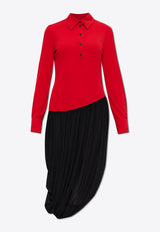 Asymmetric Midi Shirt Dress