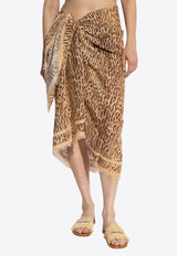 Animal Print Frayed Pareo