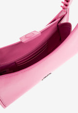 Glam Claw Clip Leather Shoulder Bag