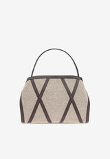 Ferragamo Large Hug Soft Shoulder Bag with Leather Trims Cream 21A255 HUG SH M 785998-WHITE NERO