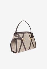Ferragamo Large Hug Soft Shoulder Bag with Leather Trims Cream 21A255 HUG SH M 785998-WHITE NERO