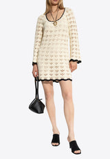 Openwork Knit Mini Dress