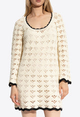 Openwork Knit Mini Dress
