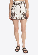Ascension Embroidered Linen Mini Shorts