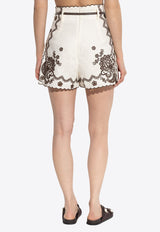 Ascension Embroidered Linen Mini Shorts