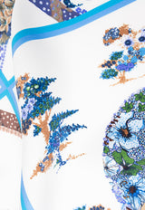 Patchwork Print Square Silk Scarf