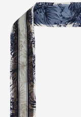 Ferragamo Mini Silk Bandeau with Gravure Print Multicolor 321131 MB GRAVURE 785720-AZZURRO MARRONE