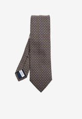 Ferragamo Interwoven Hearts Print Silk Tie 351267 5 ALASSIO7J 784499-F BEIGE BLU