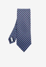Ferragamo Elephant Print Silk Tie Navy 351283 5 ARIS 784664-F NAVY AZZURRO