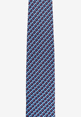 Ferragamo Elephant Print Silk Tie Navy 351283 5 ARIS 784664-F NAVY AZZURRO