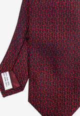 Ferragamo Gancio Squiggle Jacquard Tie Burgundy 351279 5 ALBENGA7J 784508-F BORDEAUX
