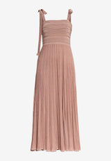 Lucky Metallic Tie Maxi Dress