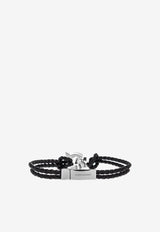 Intertwined Gancini Leather Bracelet