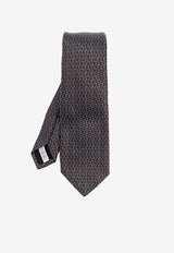 Ferragamo Gancio Squiggle Jacquard Tie 351279 5 ALBENGA7J 784510-F NERO