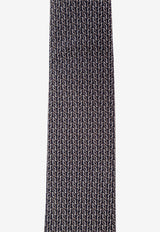 Ferragamo Gancio Squiggle Jacquard Tie 351279 5 ALBENGA7J 784510-F NERO
