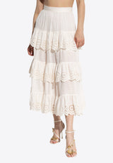 Tiered Ruffle Midi Skirt
