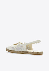 Amiee Sangallo Embroidered Leather Espadrilles