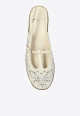 Amiee Sangallo Embroidered Leather Espadrilles