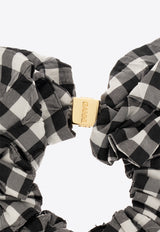 GANNI Gingham Check Hair Scrunchie Black A6843 6965-004