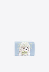 GANNI Dog Print Cardholder Light Blue A6777 5898-326