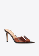 Gianvito Rossi Elle 85 Pointed-Toe Plexi Sandals Brown G11050 85RIC-GSVBROB