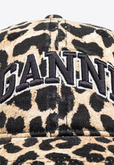 Leopard Print Logo Baseball Cap