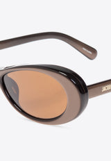 Jacquemus Nuvola Oval Sunglasses Brown JAC135 0-C3SUN