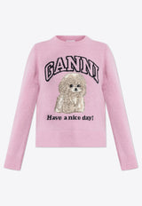 Intarsia Knit Poodle Sweater