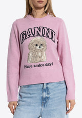 Intarsia Knit Poodle Sweater
