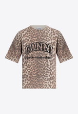 Leopard Print Logo Knit Top
