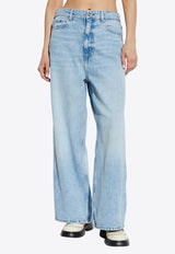 Faded Wide-Leg Jeans