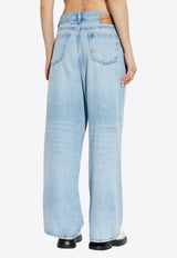 Faded Wide-Leg Jeans