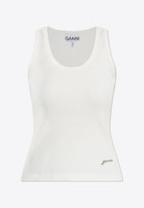 Logo Appliqué Ribbed Tank Top