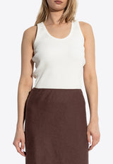 Logo Appliqué Ribbed Tank Top