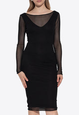 Nasello Long Sleeved See-Through Midi Dress