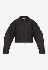 Logo Embroidered Zip-Up Jackets