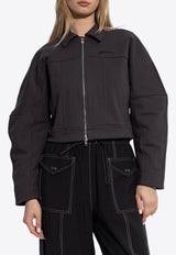 Logo Embroidered Zip-Up Jackets