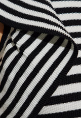 Vieste Striped Ruffled Top