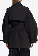 Double-Breasted Belted Short Trench Coat