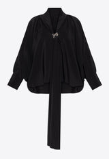 Leonida Foulard Collar Silk Blouse