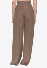 Max Mara Teruel Wide-Leg Pleated Wool Pants TERUEL 2521136081-005