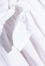 GANNI Short-Sleeved Midi Dress White W1115 6977-151