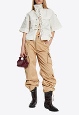 Lace-Up Stretch Blouse