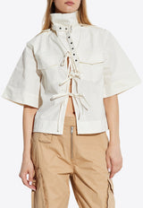 Lace-Up Stretch Blouse